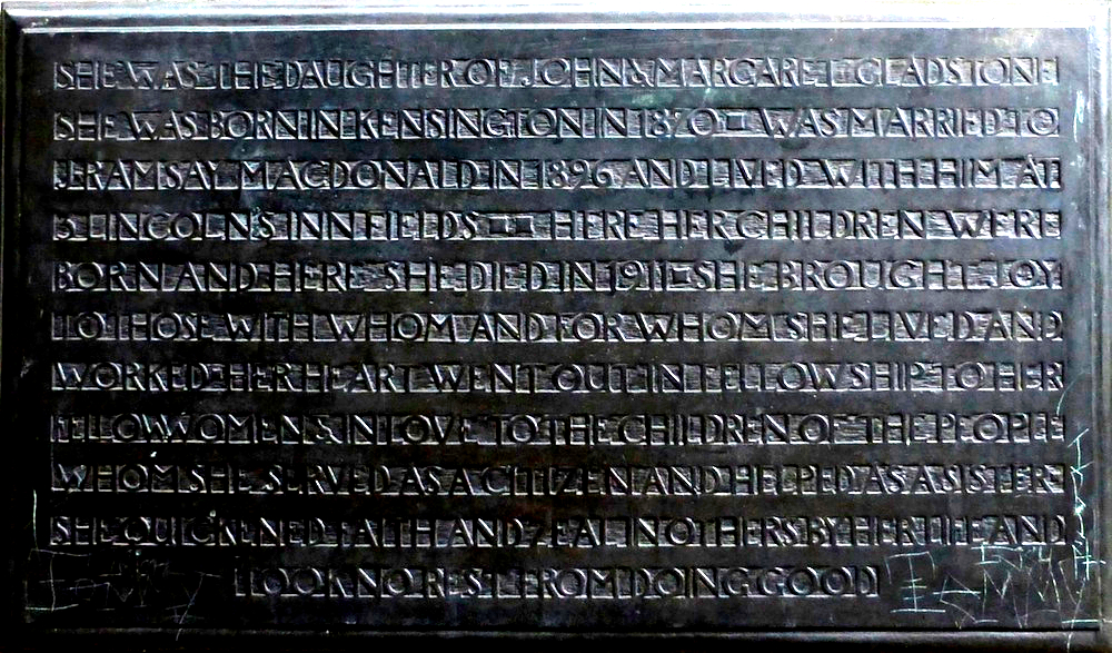 Memorial to Margaret MacDonald, right side