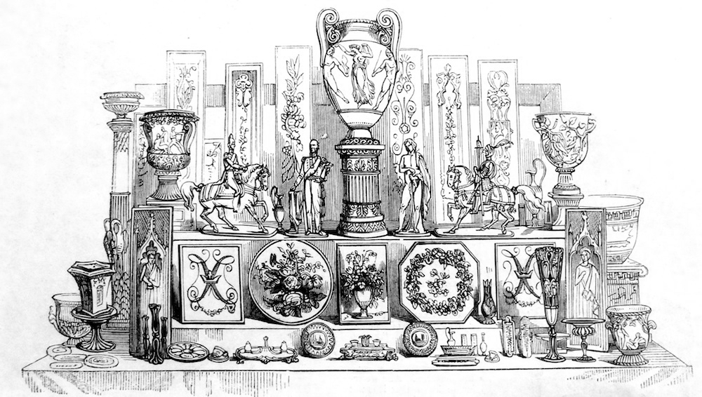 Display of Parian ware at the Manchester Exposition