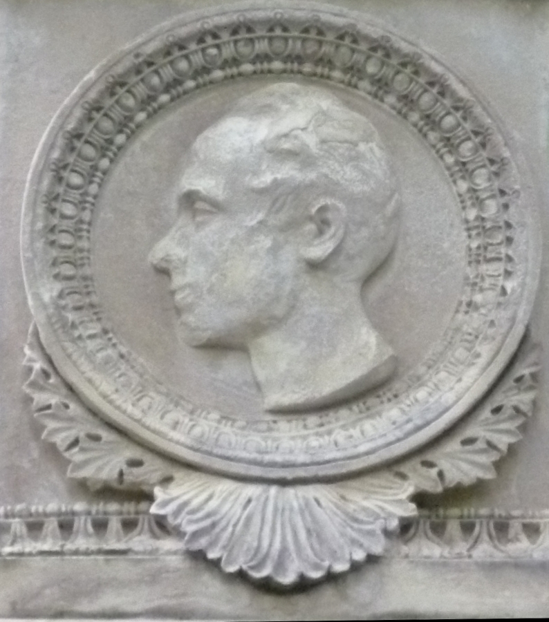 Medallion on Giovanni Bellini's headstone, by Baron Marochetti