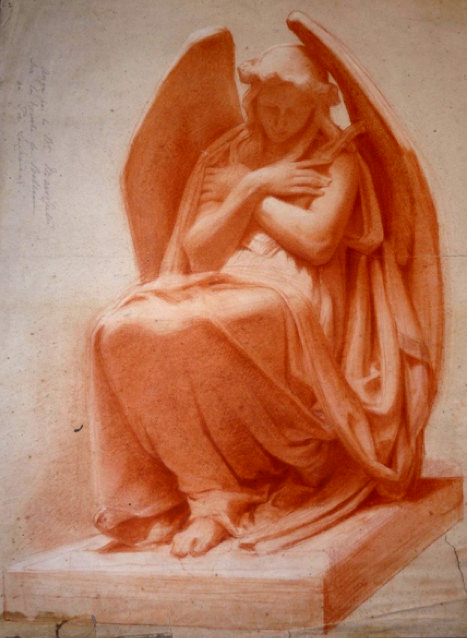 Angel for Bellini's Tomb (Preparatory Drawing),” by Baron Marochetti