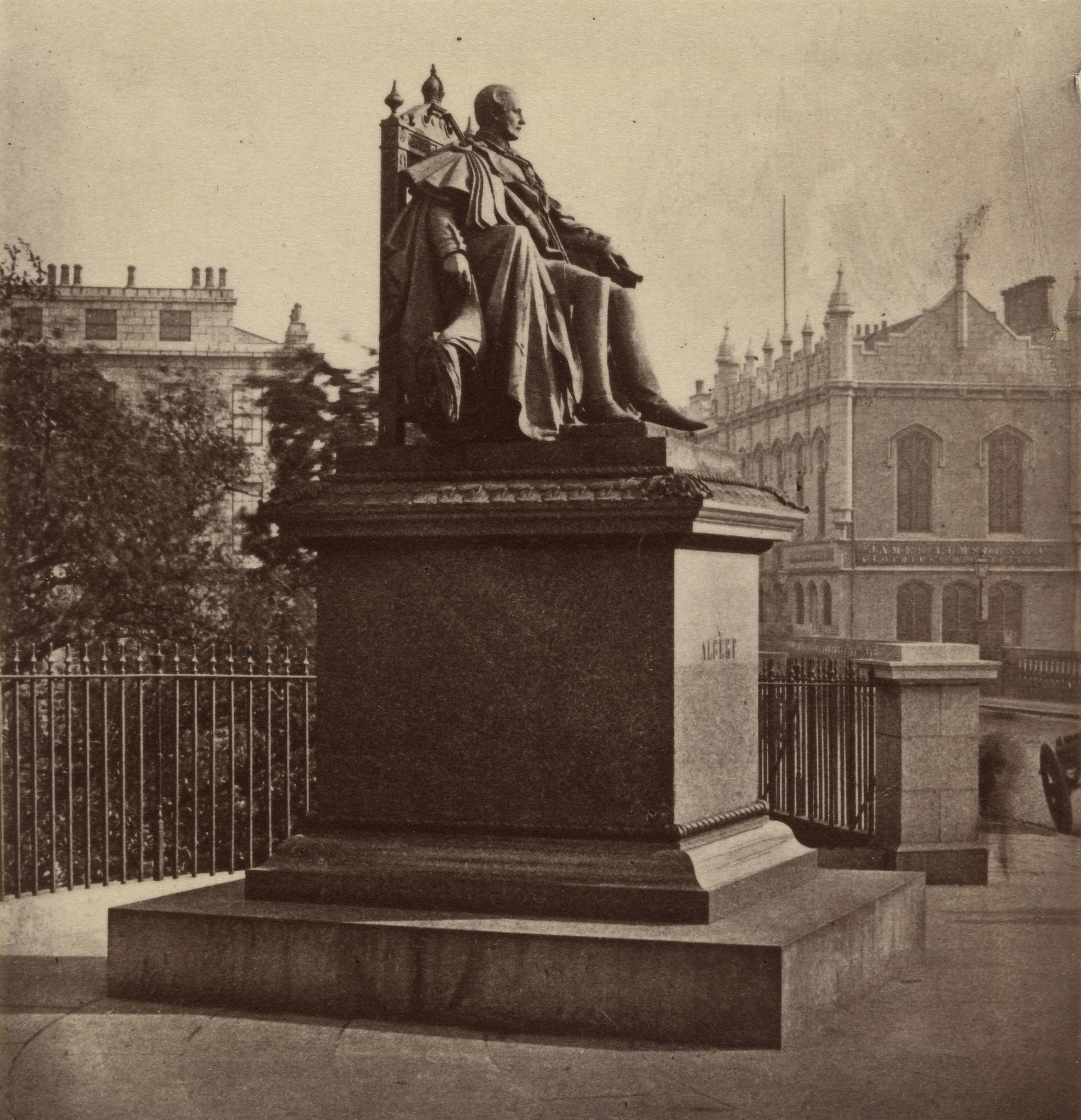 Historic photo of Prince Albert's statue in Aberdeen by Baron Marochetti