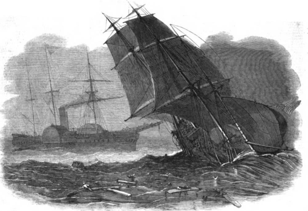 The “Europa,” Mail Steam-Ship, and Boats, Rescuing Emigrants from the “Charles Bartlett”