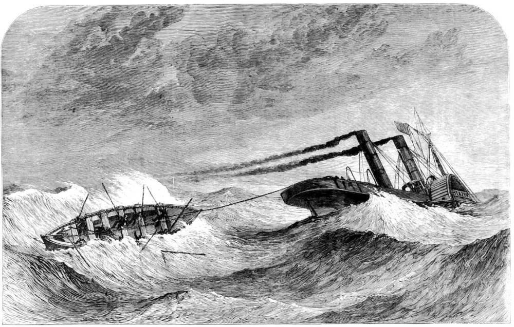 Upsetting of the Liverpool Life-Boat on Her Way to Rescue the Crew of the Leila