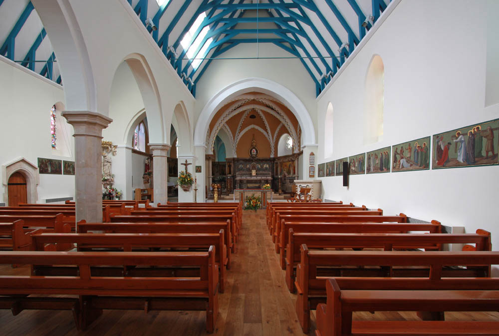 Interior of the church, looking towards the east end