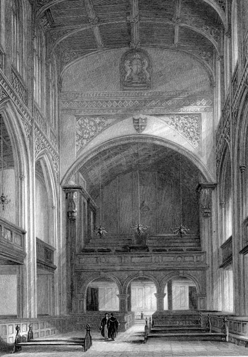 Great St. Mary's Church Interior Shewing the Throne. 1841.