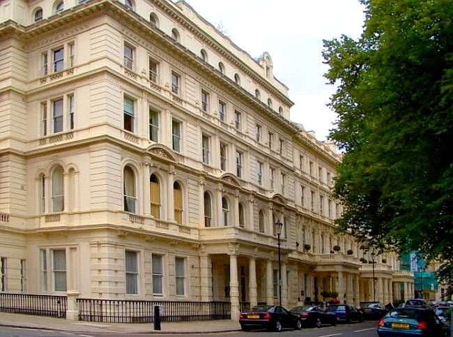 Terraces at Lancaster Gate, Bayswater, London, by John Johnson (1807-1878)