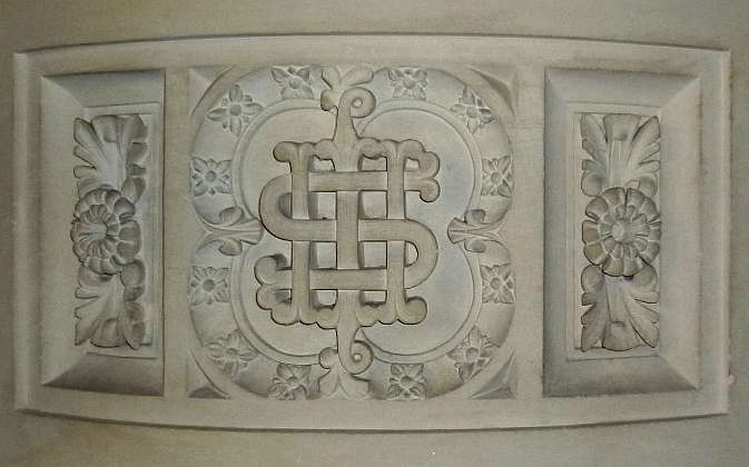 Stone-carving on pulpit at St. Mary's, South Tidworth