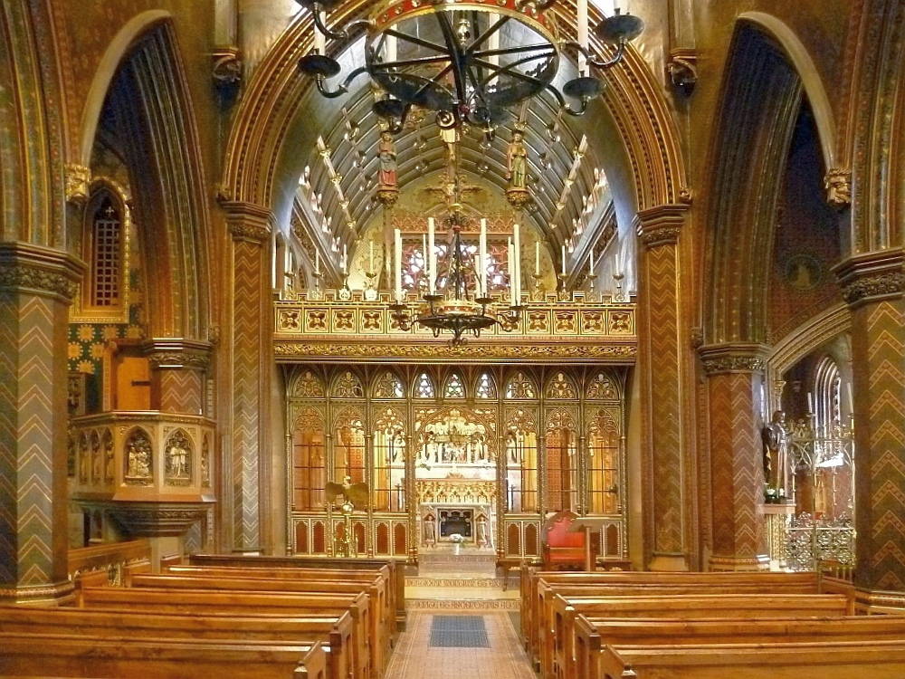 Nave of St Giles', Cheadle, by A. W. N. Pugin