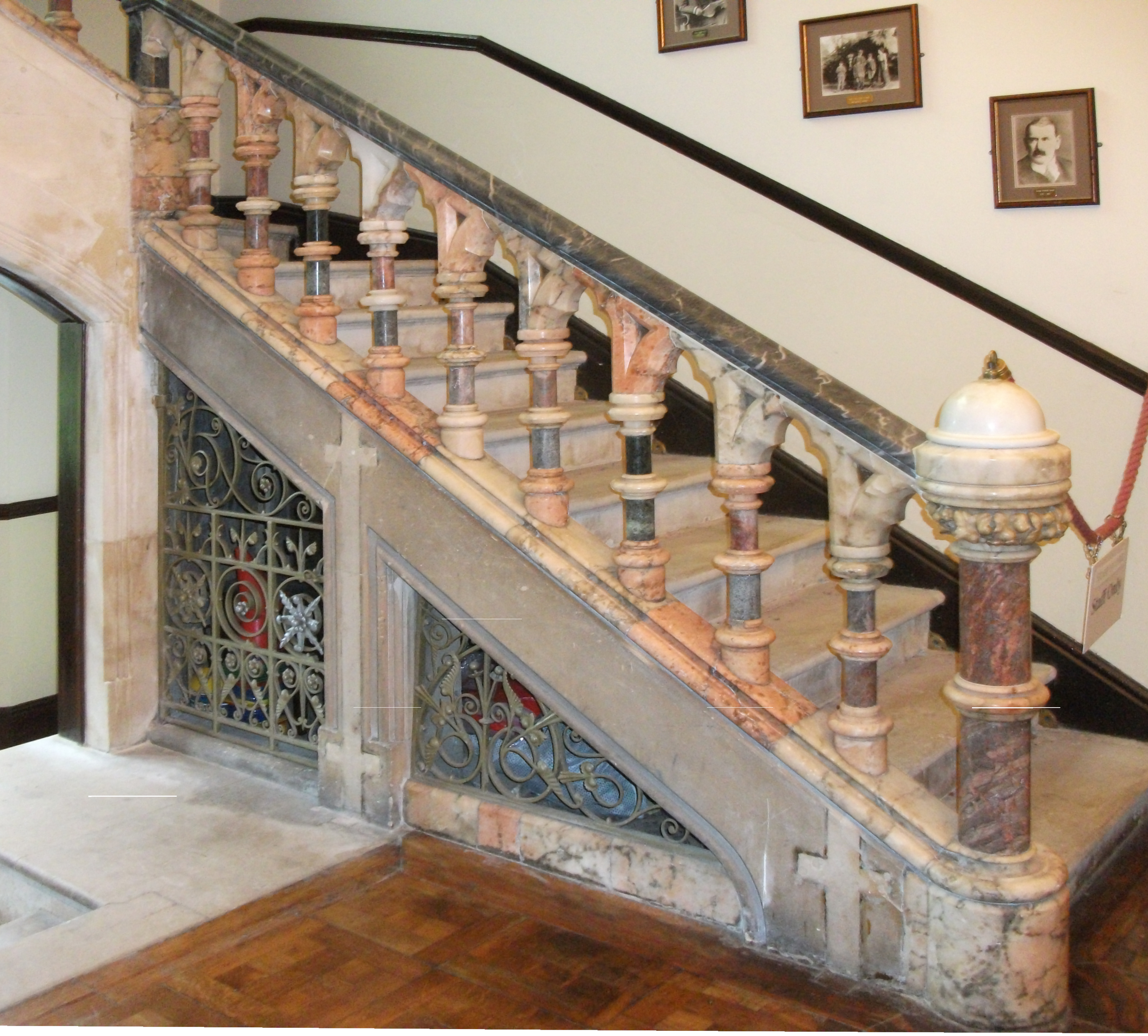 Insole Court, staircase, restored