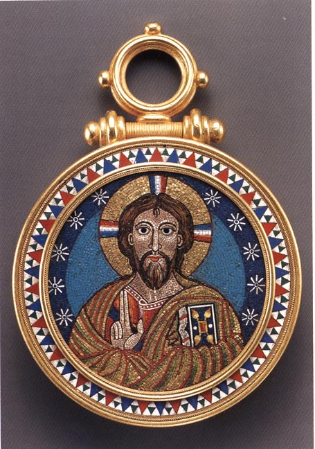 Micromosiac pendant with Christ