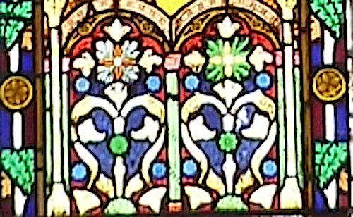 Detail ofthe Hall window at St Peter's, Leeds