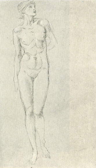 Study of a standing female nude