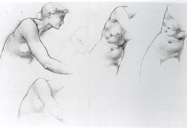 Study for two draped females