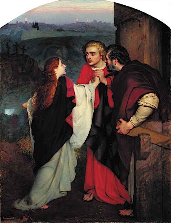 Mary Magdalene giving news of the Resurrection to the Disciples