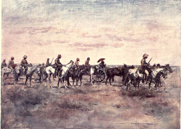 Boer Prisoners led on the way from Paarderberg