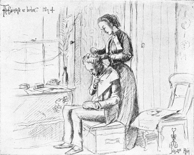 The Countess as barber