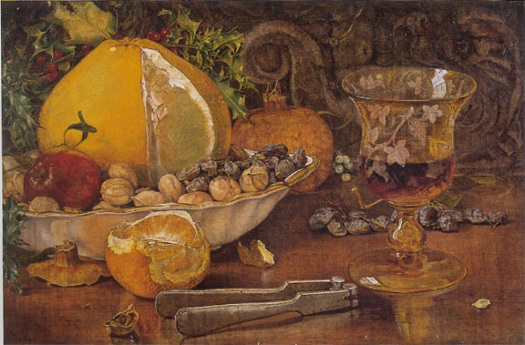 Still Life of Fruit, Nuts and Wine Glass