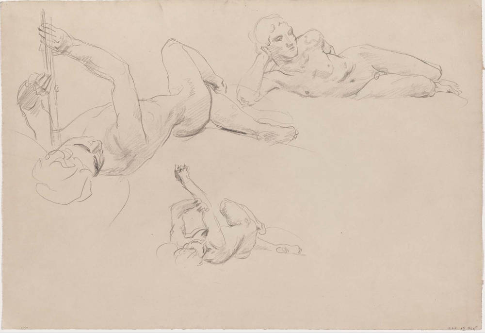 Three Studies of Reclining Youths