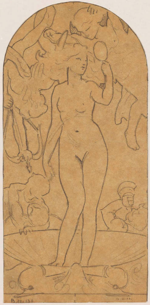 Sketch for Aphrodite and Eros (MFA Rotunda)