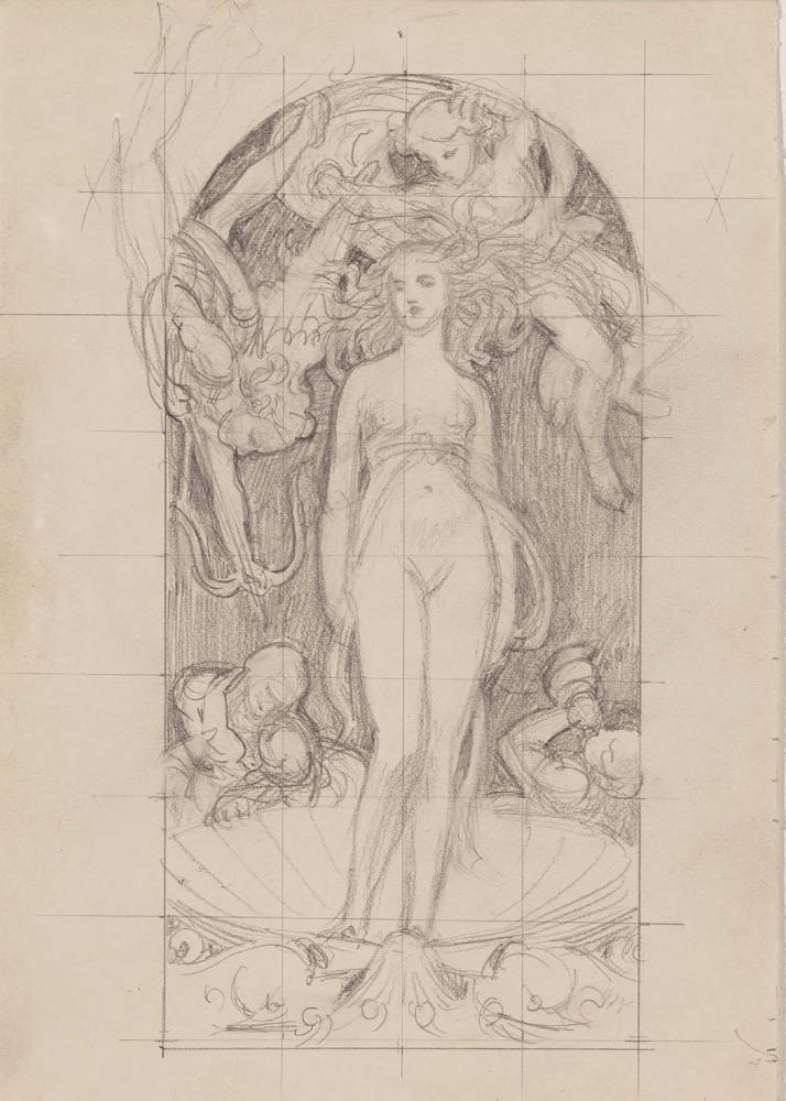 Sketch for Aphrodite and Eros (MFA Rotunda)