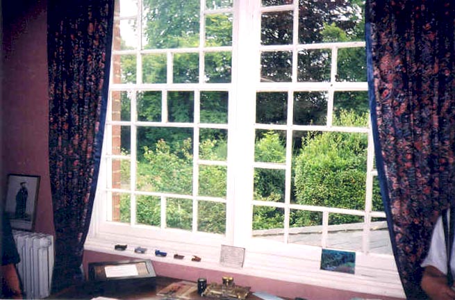 Looking out the window of Hardy's final study at Maxgate