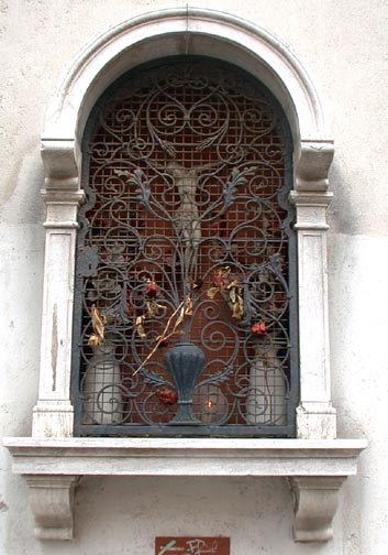 Crucifix in Wall Shrine