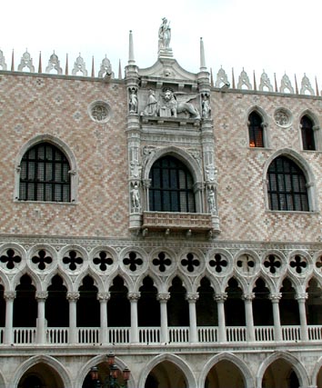 The Palazzo Ducale: window, bas-relief, and balcony 