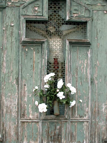 Crucifix in Wall Shrine