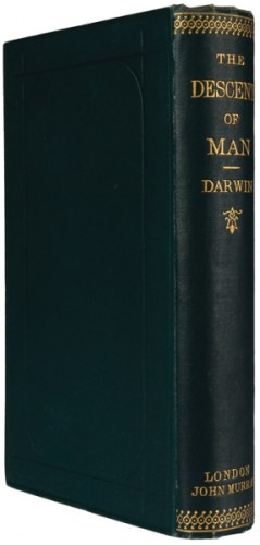 Spine and Cover for Darwin's The Descent of Man, and Selection in Relation to Sex.
