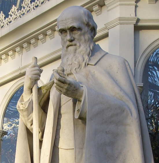 Detail of Darwin's statue in Liverpool, by Leon Chavalliaud