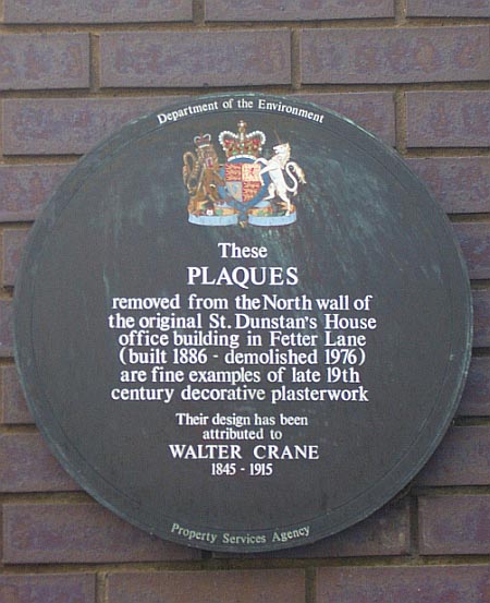 Plaque attributing the panels to Crane