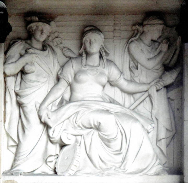 Mercury representng Commerce and two allegorical figures