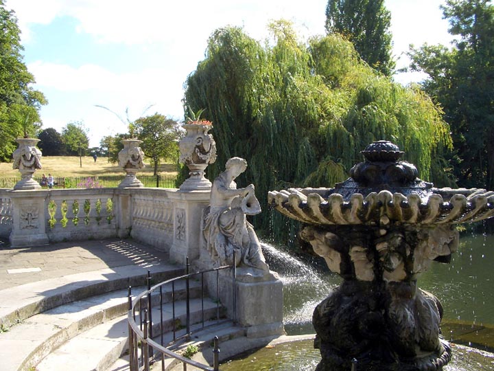 Stone urns and water nymph 