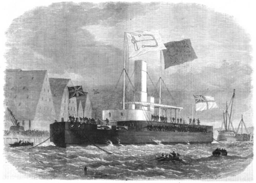 Floating of H. M. twin-screw ironclad monitor, Glatton