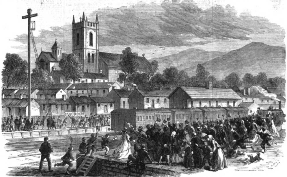 Opening of the Cork and Macroom Railway: Arrival of the first train at Macroom