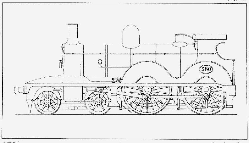 The London and South-Western Railway 580 — a 2-4-0 express  passenger engine