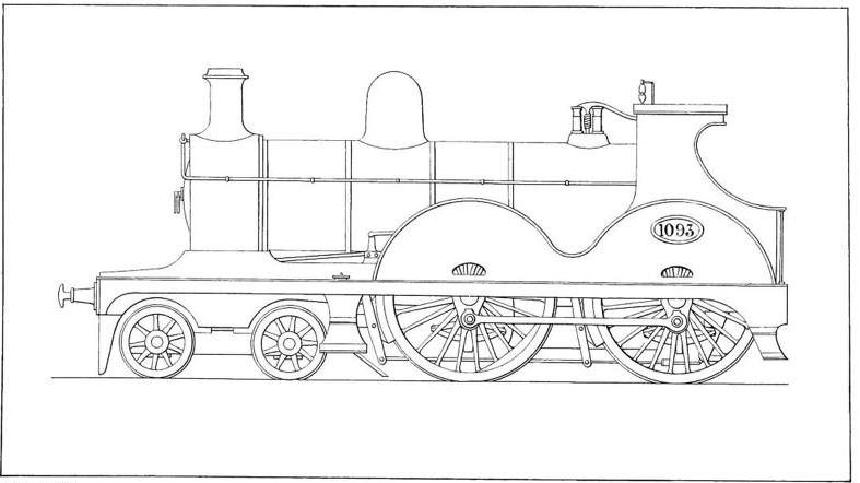 The Lancashire and Yorkshire Railway 1093 — a 5-4-0 express passenger engine
