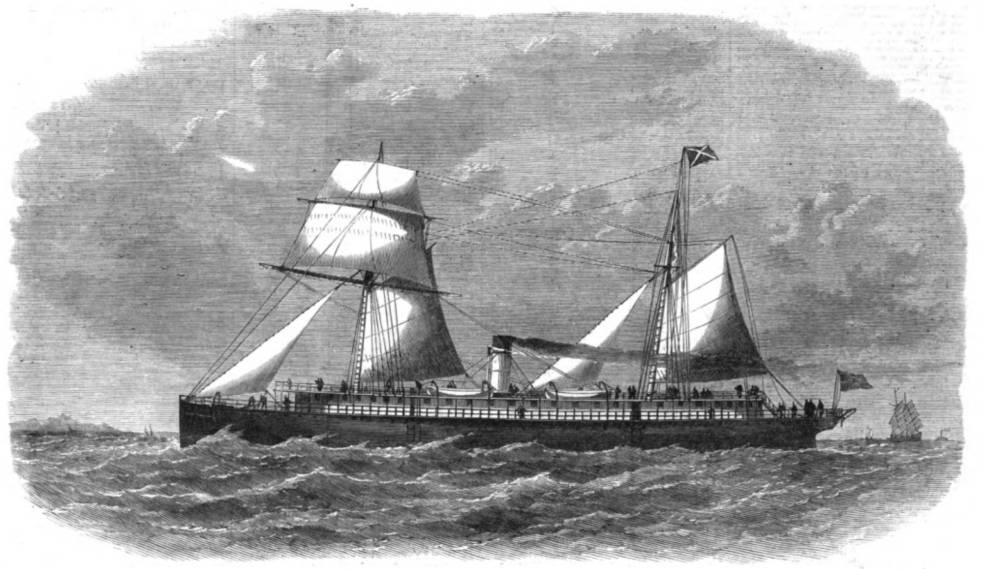 The new steam-ship 'Lamont,' built at Glasgow for the China and Japan trade